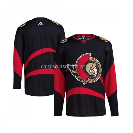 Camiseta Ottawa Senators Blank Adidas 2022-2023 Reverse Retro Preto Authentic - Homem